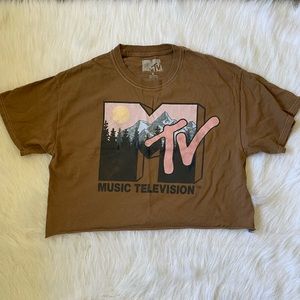 MTV tan crop t-shirt